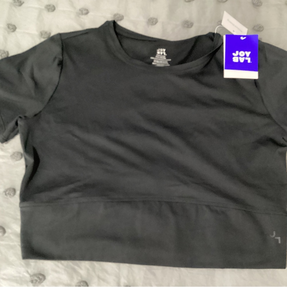 JoyLab Black Cropped Short Sleeve Tee